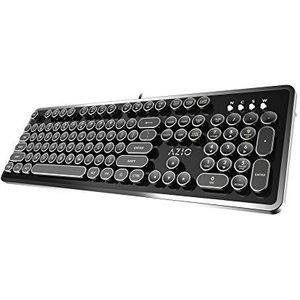 Azio MK Retro USB Engels zwart - toetsenborden (standaard, bekabeld, USB, mechanisch toetsenbord, led, zwart)