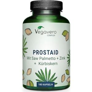 Vegavero PROSTAAT complex | 180 capsules HOGE DOSIS | Met zaagpalmetto-extract, pompoenpitten, brandnetel en meer | Veganistisch & zonder toevoegingen
