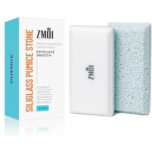 ZMOI 2-in-1 Siliglass Puimsteen voor voeten, handen, knie�ën en ellebogen, dode huid en eeltverwijderaar, natuurlijke exfoliator voor ruwe, harde, droge pleisters - Made in Spain (Teal Color)