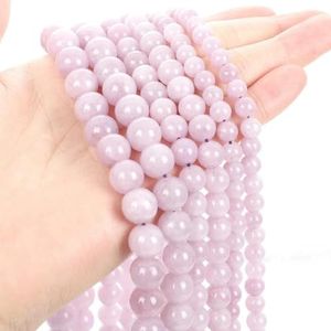 Natuursteen kralen veelkleurig aquamarijn tijgeroog roze agaat glas losse spacer kralen voor sieraden maken DIY armband ketting-paars spodumeen-10 mm - ongeveer 38 stu