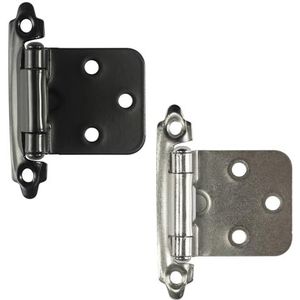 Deurveerscharnier, Metalen zelfsluitende scharnieren for houten keukenkastdeuren, verpakking van 2, veelkleurig(M00128-b Black 2ps)