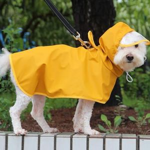 dog raincoat Hondenregenjas, waterdichte regenjas for middelgrote en honden met capuchon, poncho met reflecterende tape, lichtgewicht jack met riemgat. (Color : Yellow, Size : 4XL)