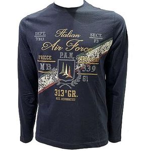Aeronautica Militare TS2151J Heren-T-shirt met lange mouwen, sweatshirt, driekleurige pijlen (XL, blauw)