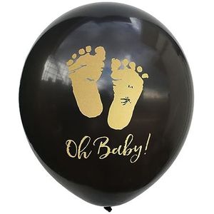 Feestdecoraties 12 maanden fotolijst banner eerste gelukkige verjaardagsfeestje decoratie kinderen 1e baby jongen meisje een jaar verjaardag benodigdheden babyshower (kleur: 10 stuks ballon-zwart)