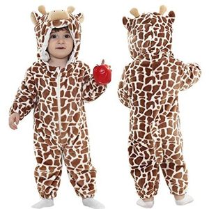 Doladola Baby Flanel Dier Hooded Rompertjes,Peuters Jumpsuits Outfit voor Kinderen van alle leeftijden(koffiekoe,18-24 maanden)