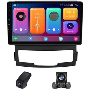 Autoradio,Android 13 geldt geldt voor SsangYong Korando 3 Actyon 2 2010-2013 9 inch HD touchscreen autoradio met draadloze Carplay Android Auto Bluetooth FM RDS GPS-navigatie(NF-2)