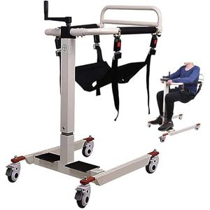 Rolstoellifttakel voor het heffen en overbrengen van patiënten, in hoogte verstelbare douche- en toiletrolstoel met opklapbare voetsteunen voor ouderen en gehandicapten