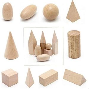 Hotaden Houten Geometrische Vaste stoffen 3d Vormen Montessori Leren Onderwijs Blokken Speelgoed Middelen voor School Thuis Blokken