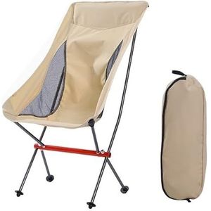 Campingstoel Tuinstoel Outdoor Klapstoel Campingstoel Draagbare Ultralichte Leisure Director Back Folding Moon Chair Klapstoel Strandstoel(Beige)