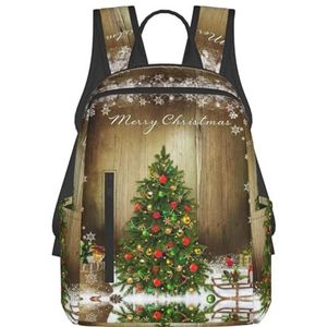 OdDdot Kleurrijke Spray Patroon Print Laptop Rugzak Casual Boekentas Reizen Dagrugzak College Tas Voor Mannen Vrouwen, Kerstboom Rode Ornamenten, Eén maat