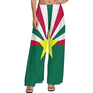 Amerikaanse vlag en Mexicaanse vlag dames casual wijde pijpen lounge broek comfortabele losse joggingbroek joggingbroek broek