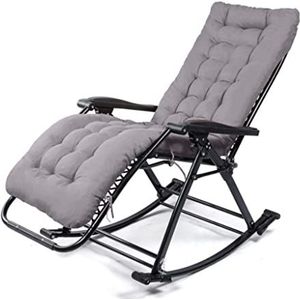 GEIRONV Vouwingsstoel met schommel, met verwijderbare stoellounge stoelen ondersteunen 380 pond Zero Gravity Patio verstelbare recliner Fauteuils (Color : Gris)