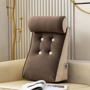 Luxe driehoek bank rugkussen voor bed leeskussen, waterdichte faux lederen hoes, grote taille ondersteuning kussen rugleuning ondersteuning