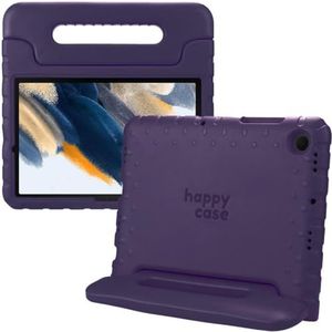HappyCase Kinder Tablethoes Geschikt voor Samsung Tab A8 | Kindvriendelijke Hoes | Beschemhoes | Kinderhoes | met Handvat en Standaard | Paars