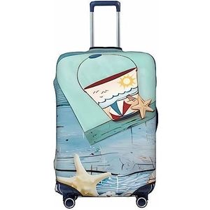 DEHIWI Lighthouse Beach Bagage Cover Reizen Stofdichte Koffer Cover Ritssluiting Koffer Protector Fit 45-70 cm Bagage, Zwart, S