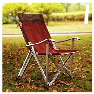 Campingstoel Tuinstoel Outdoor Stoel Draagbare Klapstoelen Voor Relax Camping Vissen Rugleuning Kruk Aluminium Vrijetijdsbesteding Strandstoel Klapstoel Strandstoel(Rot)