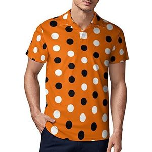 Halloween Polka Dots Heren Golf Polo-Shirt Zomer Korte Mouw T-Shirt Casual Sneldrogende Tees XL