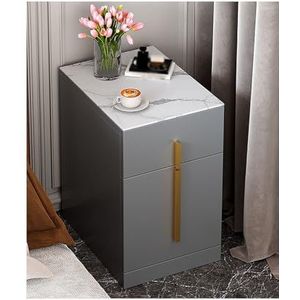 Nightstand，Bedside Furniture，Sofa Side Table，Bedside Table with Storage，Small Side Table with 2 Drawers，for Bedroom Living Room,Gray, Orange(Gray B,25 * 40 * 48cm/9.8 * 15.7 * 18.9in)