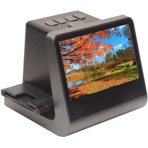 Digitale filmscanner, diascanner met groot 5-inch LCD-scherm, converteerbare kleuren- en zwart-witnegatieven en 35 mm-dia's, 22 MP JPEG-foto's met hoge resolutie