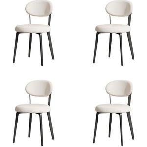 Eetkamerstoelen Casual eetkamerstoel Waterdichte leren stoel Comfortabele stoel met zachte rugleuning Moderne keukenstoel Koffiestoel voor Thuiskeuken en Café-bar (Color : A, Size : 4pcs)