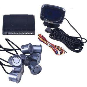Sensoren Parkeersensor 1Set Parkeersensorenset Voor Auto's Display 4 Sensoren Voor Alle Auto's Achteruitrijhulp Achteruitrijradarmonitor Pdc Parkeersensor(8 gray)