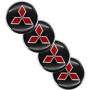 Mitsubishi - Wieldoppen - Set van 4 - Stevige ABS-kunststofconstructie met Chromen Accenten