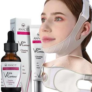 Advanced Set Neck Cream Serum Facial Belt Werkt voor zichtbare correctie van kin en kaaklijn - fijne lijntjes - nekrimpels - slappe huid