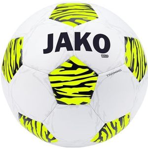 JAKO Voetbal trainingsbal Wild 2309 wit/neongeel/zwart 4