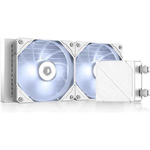 ID-COOLING DASHFLOW 240 Basic Wit CPU Waterkoeler LGA1700 Compatibel AIO Koeler 240mm AM5 CPU Vloeibare Koeler Wit LED 2x120mm PWM Ventilatoren, Intel 1700/1200/115X, AMD AM5/AM4
