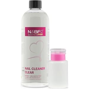 NAILS FACTORY | N&BF Nagelreinigingsset 1000 ml + dispenser - 70% isopropanol alcohol isopropylalcohol – voor gelnagels – nagelreiniger – cosmetisch zuiver voor reinigen en ontvetten (roze, 150 ml)