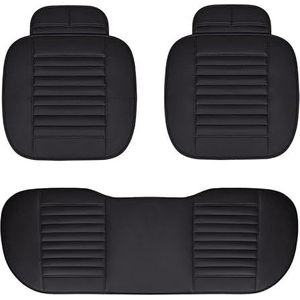 Stoelhoezen Beschermhoezen Voor Ford Voor Focus Mk2 Voor Edge Pu Lederen Auto Bekleding Zitkussen Voor Explorer Voor Ecosport Voor Escape Voor Excursie Voor Everest Voor Fiesta(Black 5 Seat)