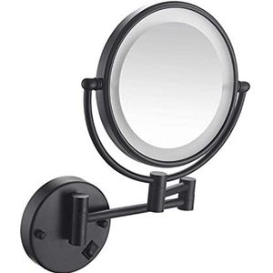 Make-up spiegel voor wandmontage, vergroting 3x/5x/7x/10x 8"" uittrekbare badkamerspiegel, aan beide zijden draaibaar, uitschuifbare arm, verchroomde scheerspiegel voor slaapkamer (kleur: zilver, maat: