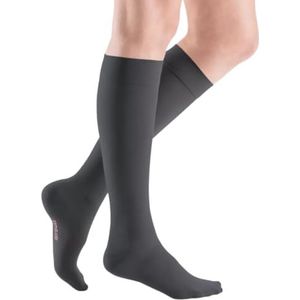 Compressiekousen mediven elegance - AD kniekousen/KKL2/IV/antraciet/open punt/kort/zonder plakband