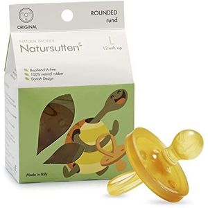 Natursutten Originele biologische fopspeen van natuurlijk rubber met ronde zuiger, vanaf 12 maanden