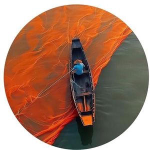 DEQORI Rond wandbehang, zelfklevend, diameter 100 cm, motief in de stroom van de kleur, textiel-canvas, verwijderbaar, decoratief en vormvast, voor woonkamer, kantoor, hal of kinderkamer