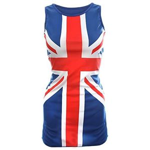 Dames Union Jack Jurk - Rood, Wit en Blauw Union Jack Flag Klassieke Jurk - 90s Muziek Iconen, Brit Pop, VE Day, King's Coronation Fancy Dress, Blauw, XXL