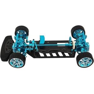 IWBR Frame Chassis Met Schokdempers Wielen Riem Drive Fit for Tamiya TT02 TT-02 1/10 RC Auto Verbeterde Onderdelen (Size : Blue with Wheels B)