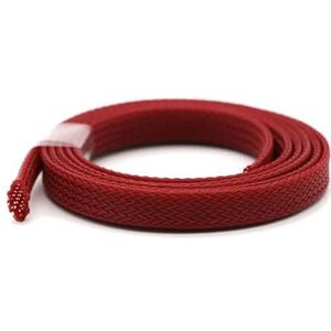 ChunLK 100M 10MM Gevlochten Uitbreidbare Mouw PET Strakke Isolatie Nylon Mouwen Bescherming Uitbreidbare Mesh Draadkous(Dark red)