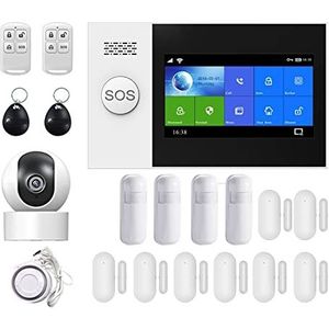 Huisbeveiligingssysteem PG107 Tuya Alarmsysteem Kit App Controle Met Ip Camera Auto Dial Bewegingsmelder Home Smart Alarm Verbeter uw bescherming (Color : D, Size : Universal)