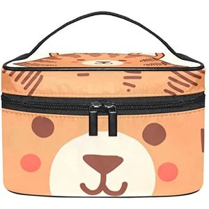 Hand Draw Cat Makeup Organizer Bag, Travel Makeup Bag Organizer Case Draagbare Cosmetische Tas voor Vrouwen en Meisjes Toiletartikelen, Meerkleurig, 22.5x15x13.8cm/8.9x5.9x5.4in