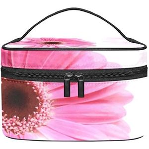 Make-up Organizer Bag, Travel Makeup Bag Organizer Case Draagbare Cosmetische Tas voor Vrouwen en Meisjes Toiletries Roze Daisy, Meerkleurig, 22.5x15x13.8cm/8.9x5.9x5.4in