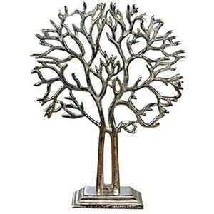 Sieradenboom sieradenstandaard sieradenhouder levensboom decoratieboom aluminium zilver - sieraden boom voor ringen, kettingen en armbanden - 38 cm, Aluminium