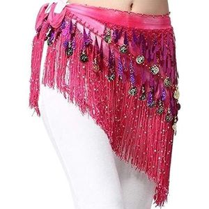 Belly Munt Riem Munten Riem Vrouwen Buikdans Kostuums Accessoires Pailletten Kwastje Heupsjaal Buikdansen Riem Heupsjaal Buikdans, 1 kleur, Blue With Sequins