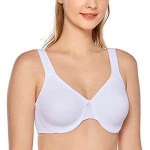 DELIMIRA Vrouwen Minimiser Volledige Dekking Onderdraad Naadloze Ondersteuning Minimizer BH wit 75C