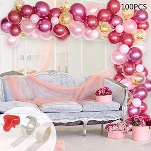 Latex ballon Arch Garland Kit zwart wit goud blauw roze groen confetti ballonnen met bindgereedschap ballon strepen plakpunten voor bruiloft verjaardag baby shower party decoratie