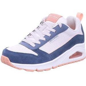 Skechers UNO-Two Much Fun Sneakers voor dames, Wbpk Wit Blauw Roze, 42 EU