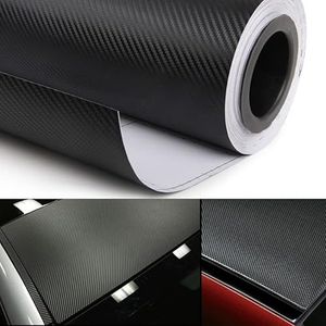 UDHSNJZG Vinylfolie voor auto, rol, vinyl, koolstofvezel, 3D, voor auto, 600 cm x 50 cm, waterdicht, doe-het-zelf voor motorfiets, accessoires, zelfklevend, zwart
