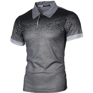 LQHYDMS T-shirts Mannen Mannen Shirt Tennis Shirt Dot Grafische Plus Size Print Korte Mouw Dagelijkse Tops Basic Streetwear Golf Shirt Kraag Business, Drakgrey Lichtgrijs B, 3XL