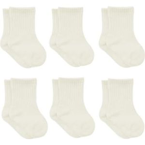 bistyle Katoenen 6 paar babysokken voor pasgeborenen zuigelingen 0-3 maanden tot 2-3 jaar | pasgeborenen babysokken | jongens meisjes peutersokken, ecru/ecru, 12-24 maanden