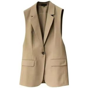 FULUJIDI - Pak Vest - Kaki - Klassiek - Mouwloos - Dames